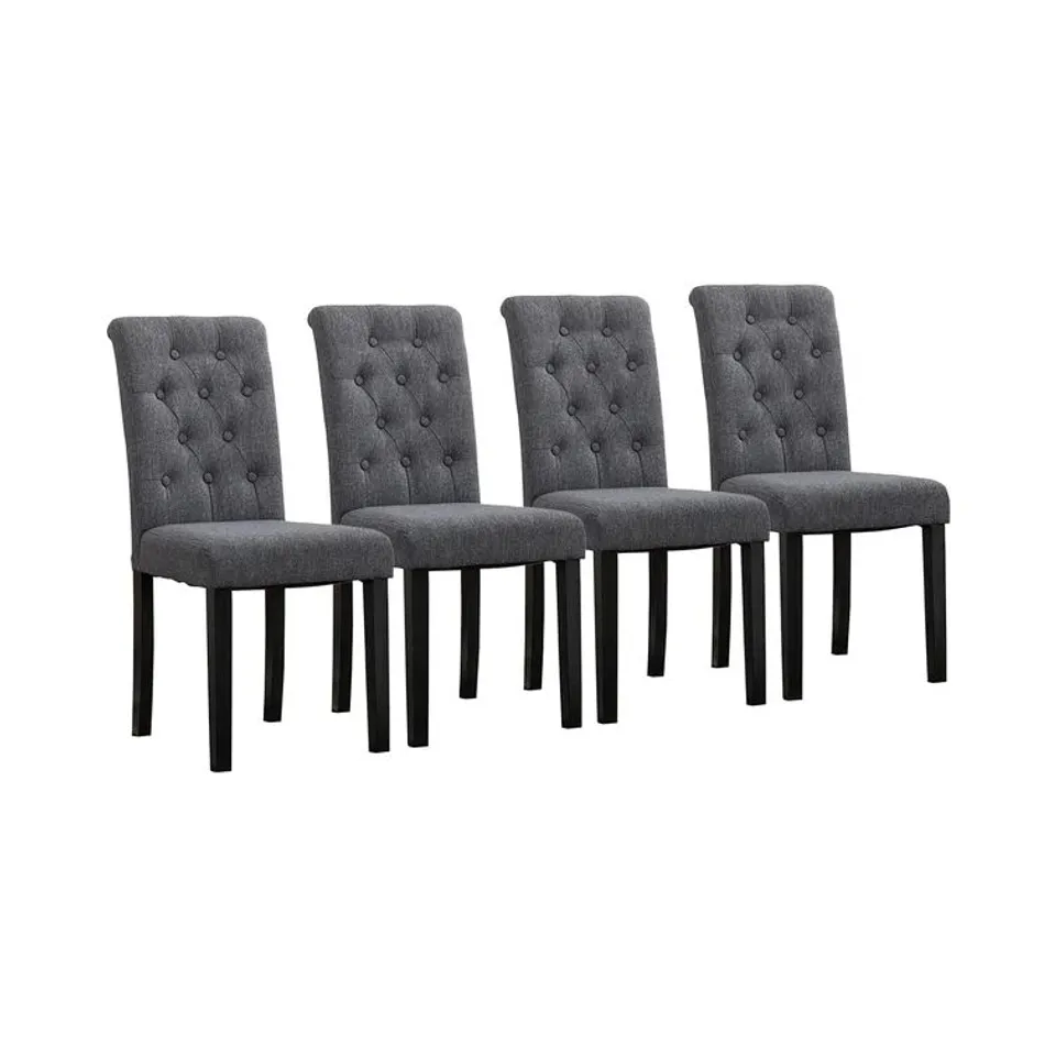BOXED BRAINARD TUFTED LINEN SIDE CHAIR 