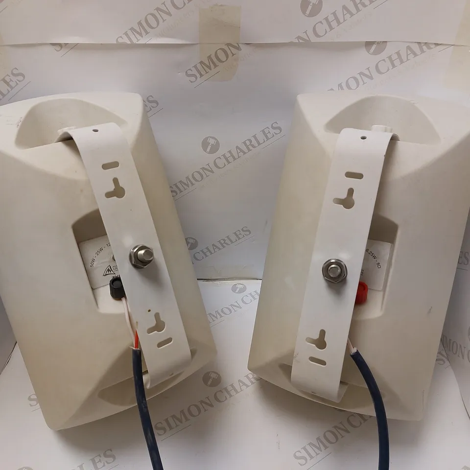 PAIR OF AUSTRALIAN MONITOR TXG50 WALL MOUNTED SPEAKERS - WHITE	