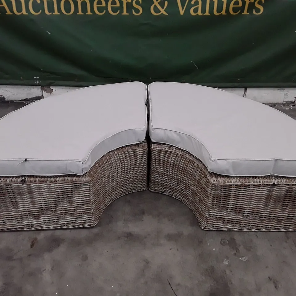 BOXED DAYBED ARCHED FOOTSTOOL - NATURAL