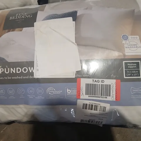 FINE BEDDING COMPANY SPUN DOWN PILLOW – MEDIUM SUPPORT, 74 X 48 CM (29 X 19 IN), HOME WASHABLE