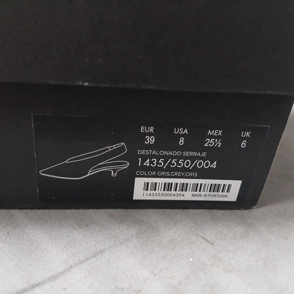 MASSIMO DUTTI WOMEN'S GREY SUEDE SLINGBACK HEELS, UK 6 (EU 39)
