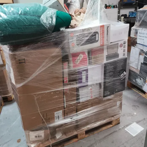 PALLET CONTAINING LARGE QUANTITY OF HOUSEHOLD ITEMS TOO INCLUDE VACUUM CLEANER AND HEATER , ETC 