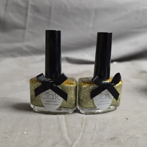 BOX OF APPROX 150 CIATÉ PAINT POTS NAIL POLISH – GLITTER GOLD