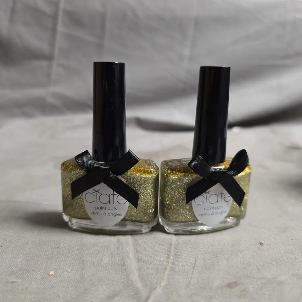 BOX OF APPROX 150 CIATÉ PAINT POTS NAIL POLISH – GLITTER GOLD