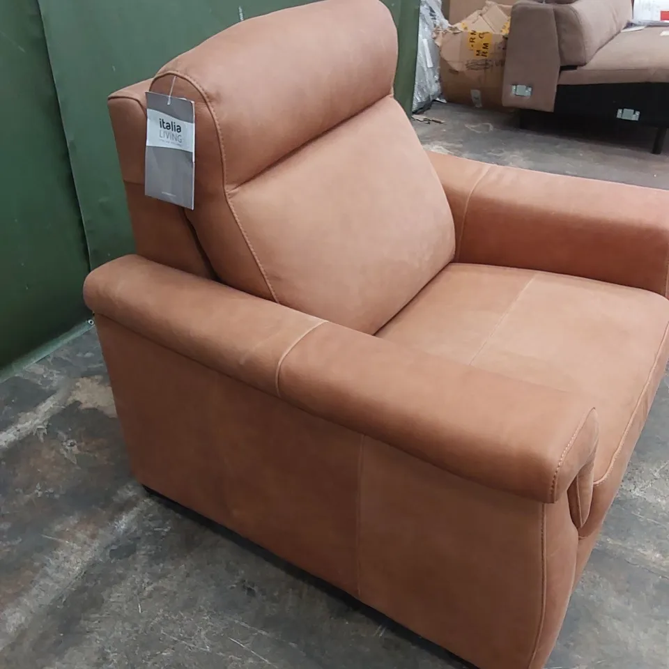 QUALITY DESIGNER ITALIAN MADE GARDA LEATHER 3 SEATER SOFA & ARMCHAIR 