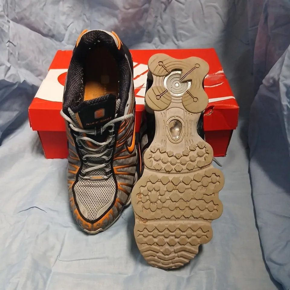 NIKE SHOX TL SNEAKERS – GREY/ORANGE, UK SIZE 11