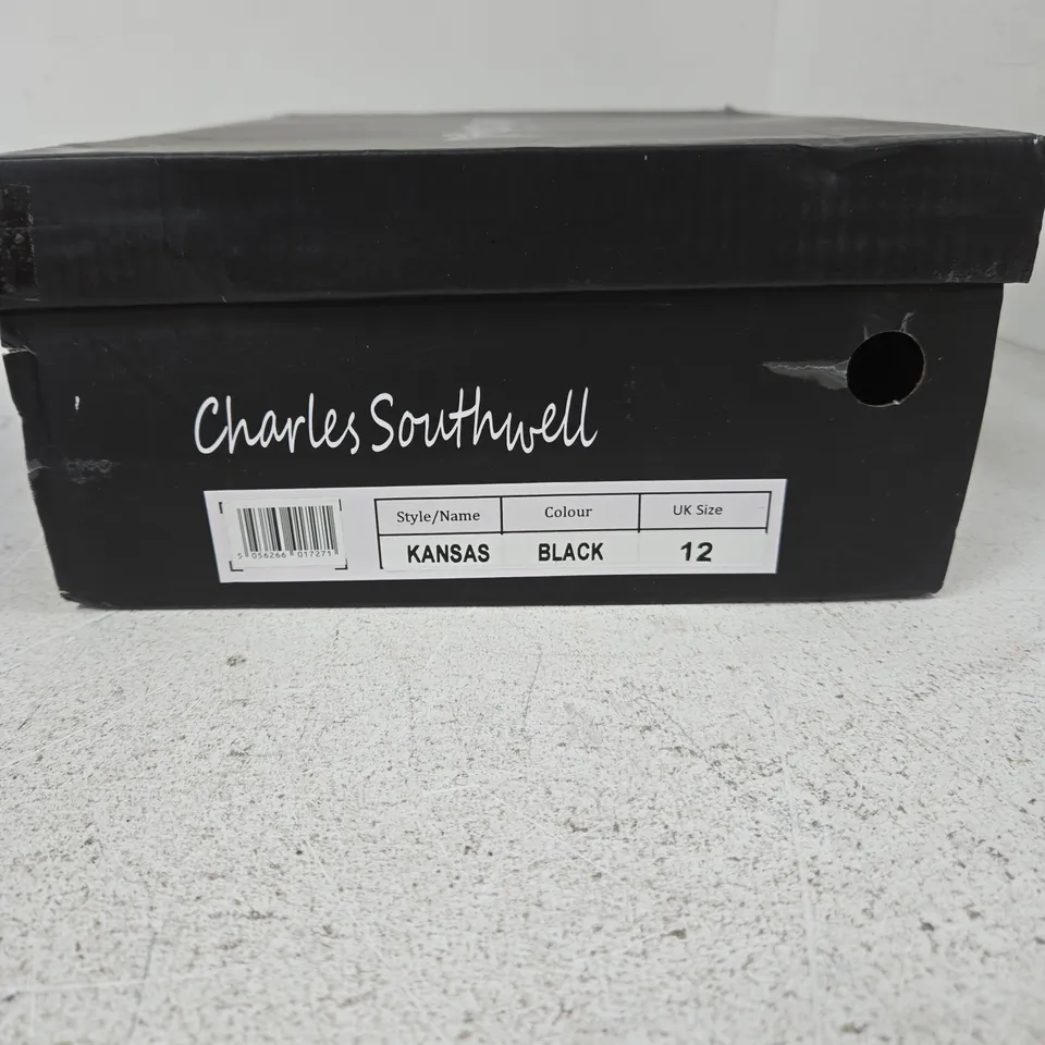 UK 12 CHARLES SOUTHWELL KANSAS BLACK SUEDE CHELSEA BOOTS