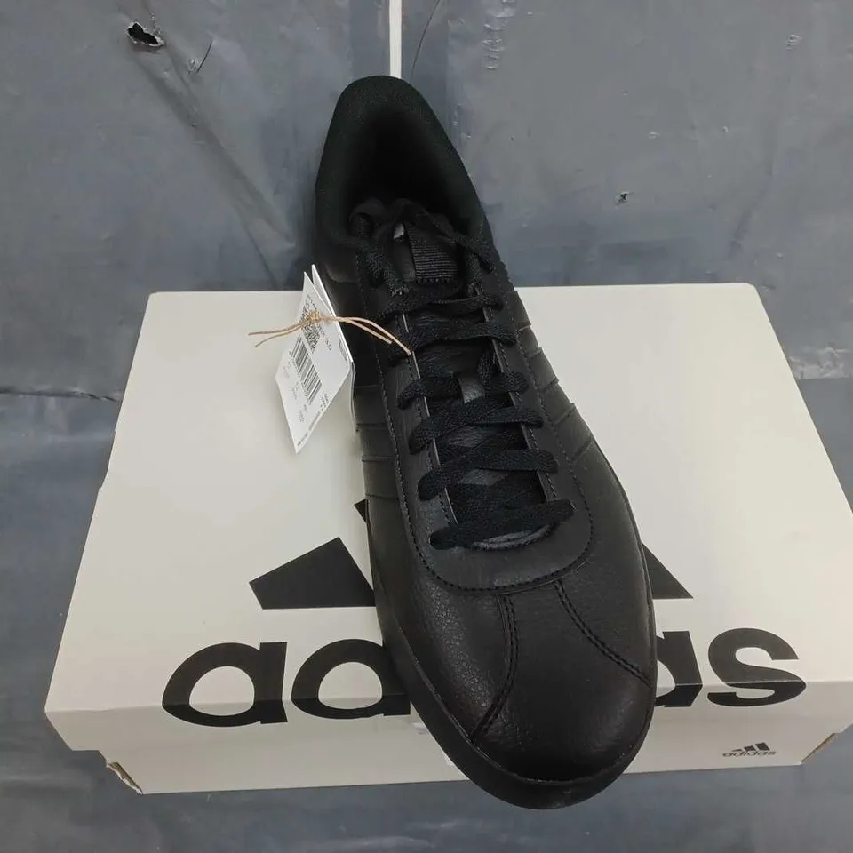 BOXED PAIR OF ADIDAS VL COURT 3.0 TRAINERS IN BLACK SIZE 11