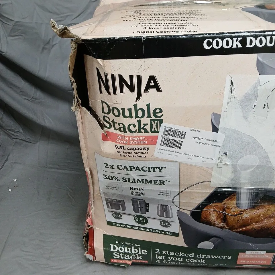 NINJA DOUBLE STACK XL 9.5L DUAL-DRAWER AIR FRYER – BOXED 
