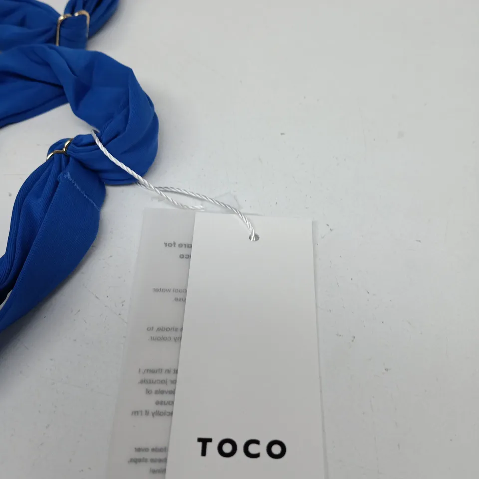 TOCO PARIA TOP – ROYAL BLUE WITH GOLD RING DETAIL (SIZE L)
