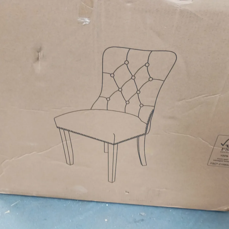 BOXED WARWICK VELVET PAIR OF STANDARD DINING CHAIRS - CHARCOAL/BLACK RRP £199