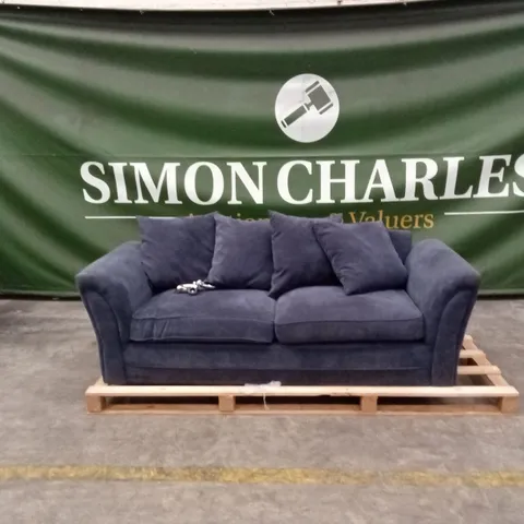DURY FABRIC 3 SEATER SCATTER BACK SOFA - BLUE