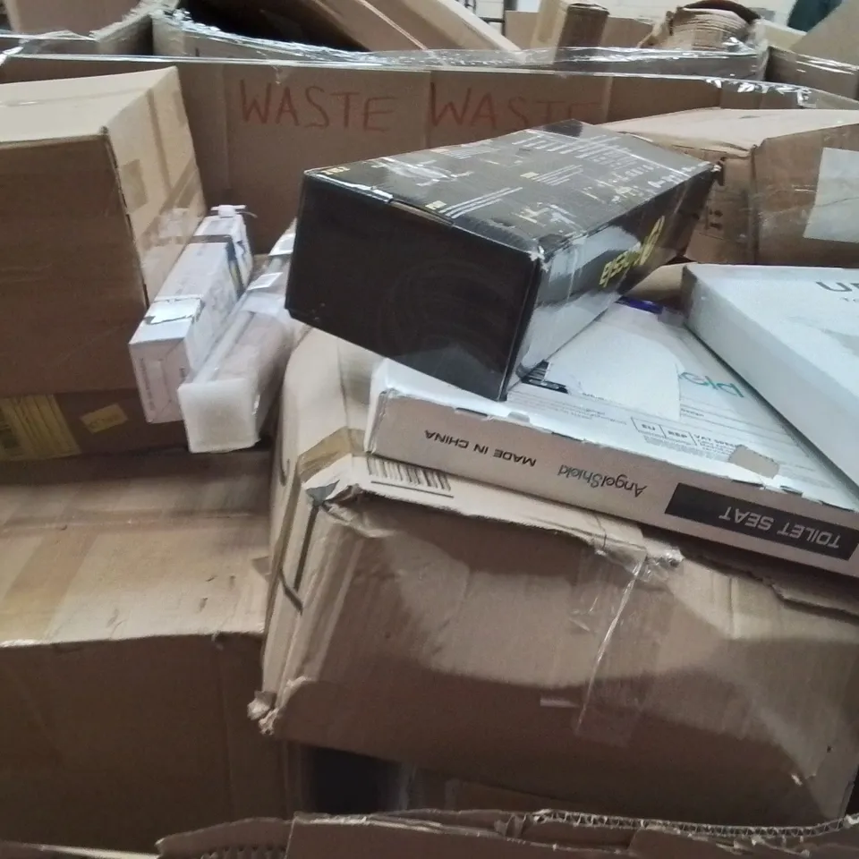 PALLET OF ASSORTED HOUSEHOLD GOODS AND PRODUCTS TO INCLUDE;TOILET SEAT,SPOT CLEANER,SIT AND SPIN TOY