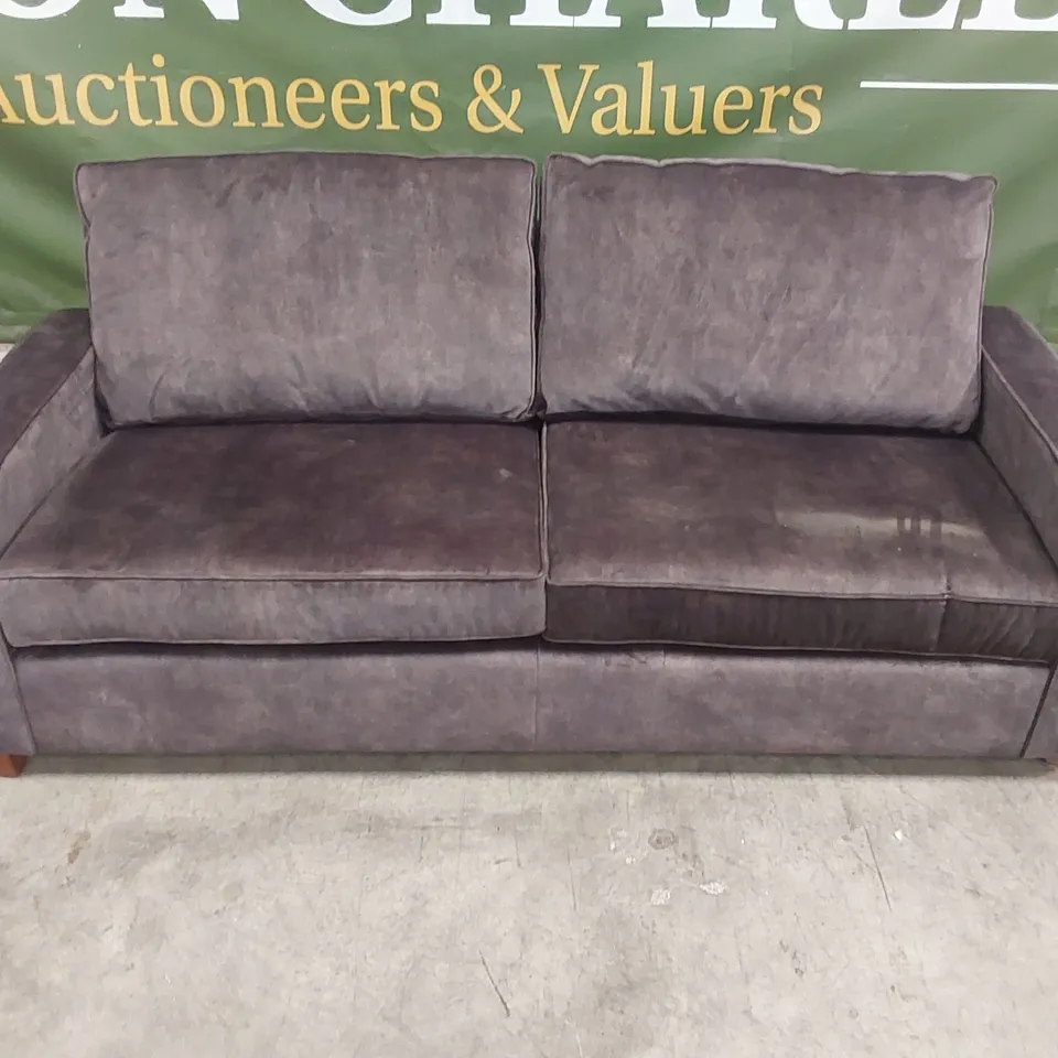 QUALITY DESIGNER APPLEY 3 SEATER SOFA - VELOUR PETAL