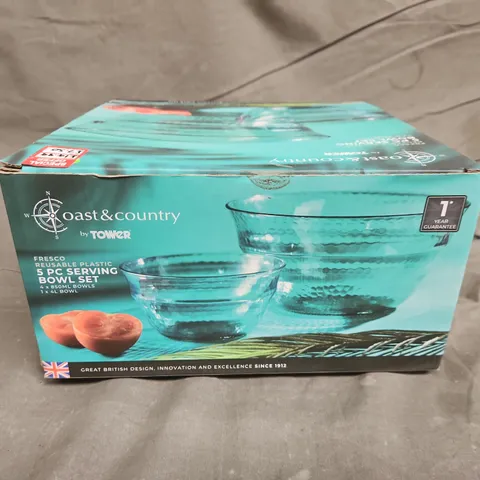 COAST AND COUNTRY 5 PIECE SERVING BOWL SET