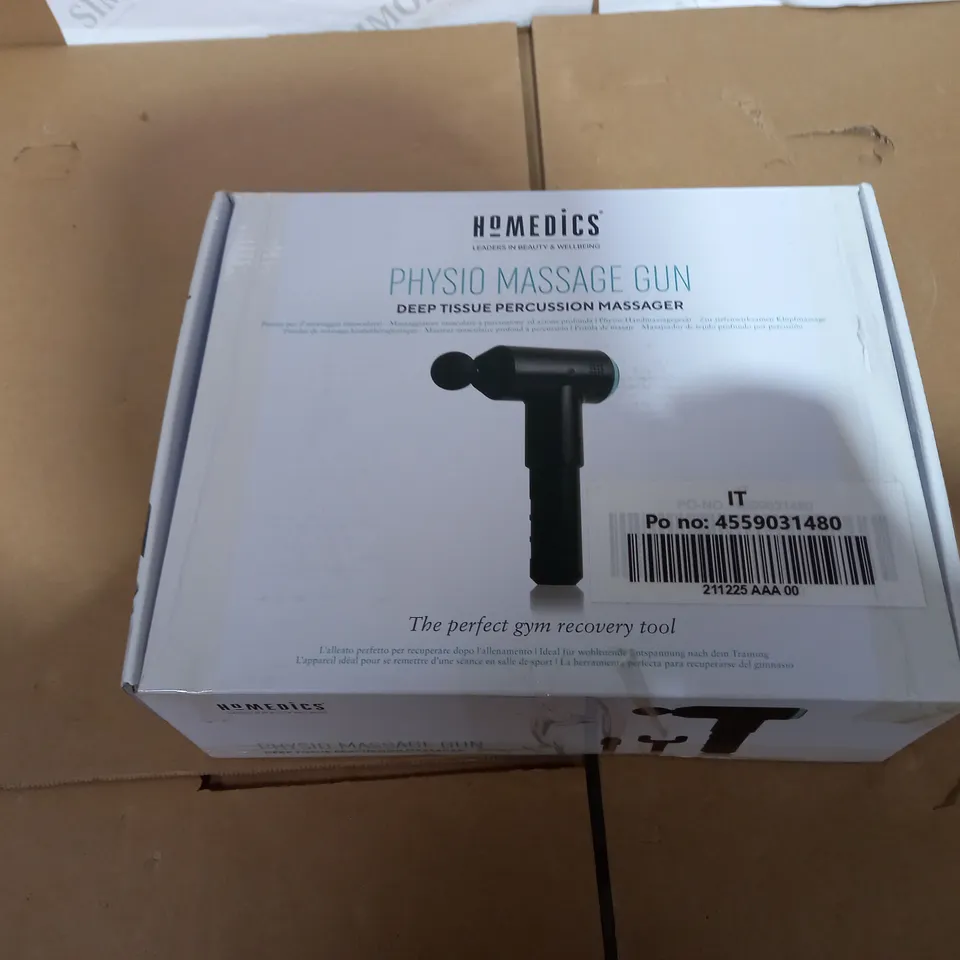 HOMEDICS PHYSIO MASSAGER GUN - DEEP TISSUE PERCUSSION MASSAGER 