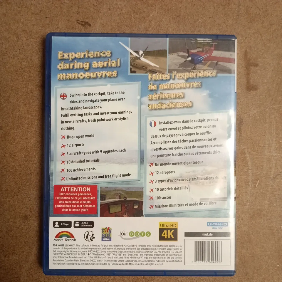 COASTLINE FLIGHT SIMULATOR PLAYSTATION 5 VIDEO GAME