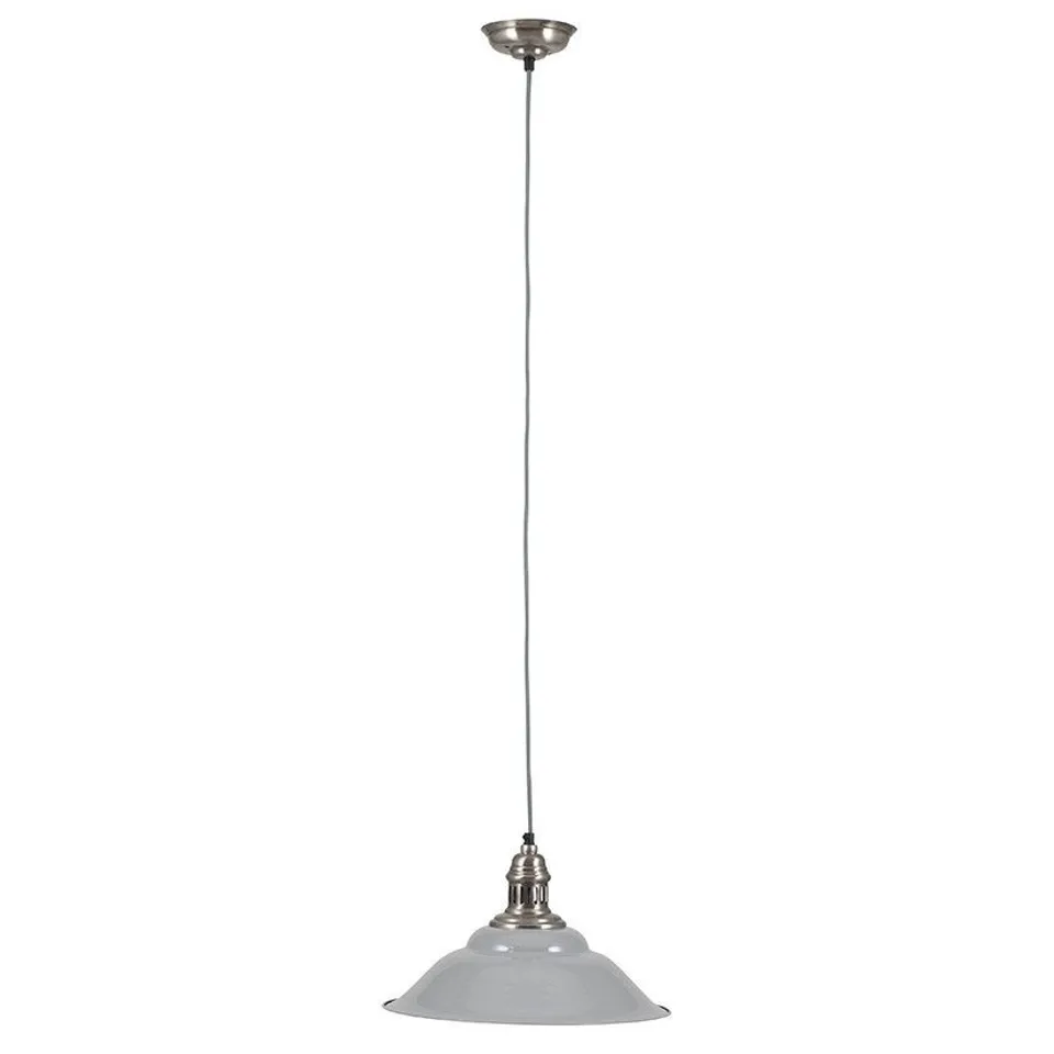 BOXED MACCHIATO GREY AND SILVER METAL CAFE PENDANT