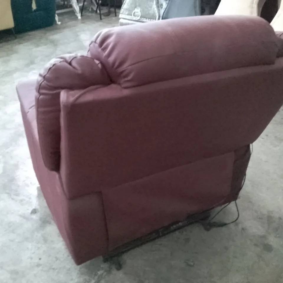 QUALITY DESIGNER STAMFORD 2 SEATER MANUAL RECLINER SOFA - BURGUNDY LEATHER 