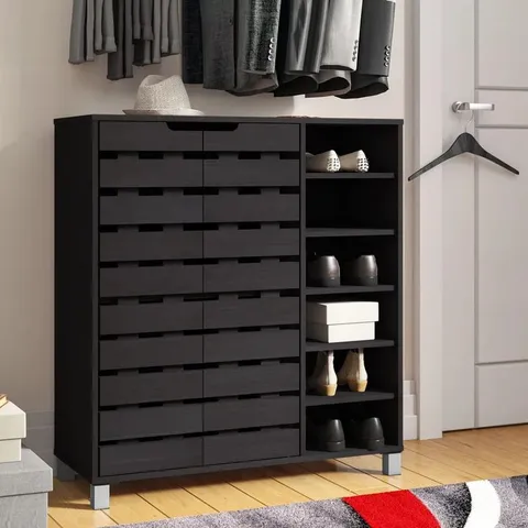 BOXED 24 PAIR SHOE STORAGE CABINET