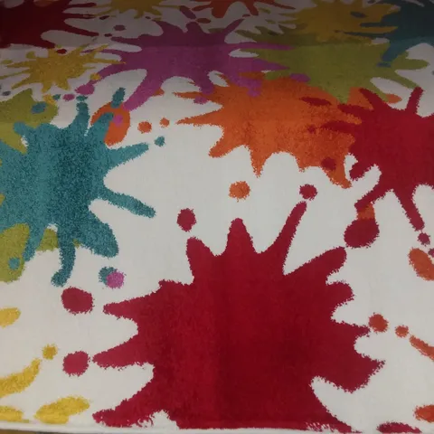 EVSIMO COLOURFUL SPLATTER RUG- WHITE