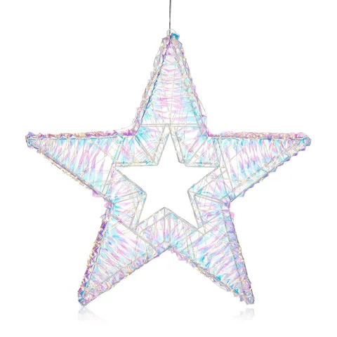 HOME REFLECTIONS IRIDESCENT PRE-LIT WIRE SHAPES WITH 8 LIGHT FUNCTIONS