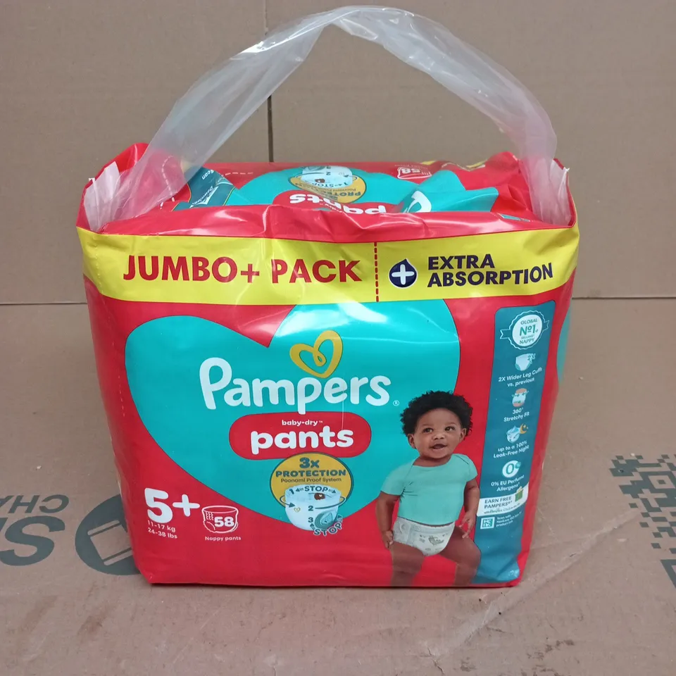 2 X PAMPERS BABY-DRY NAPPY PANTS JUMBO+ PACKS