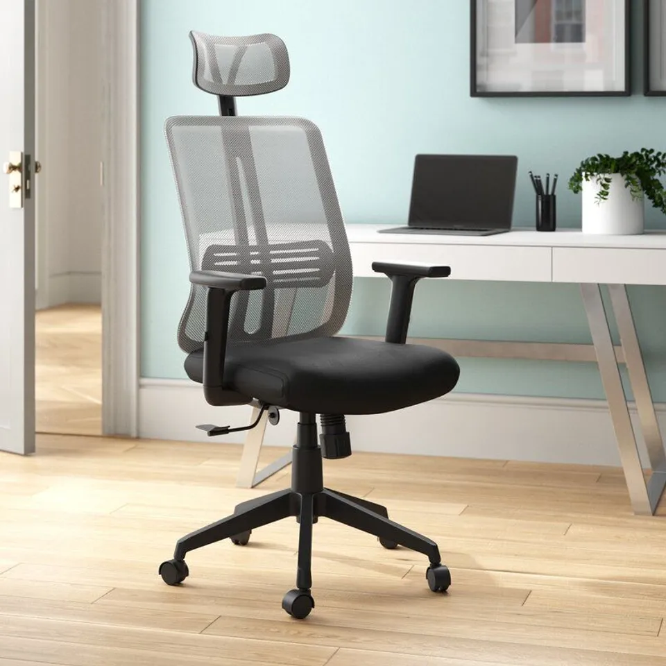 BOXED BLACK MESH HEIGHT ADJUSTABLE EXECUTIVE OFFICE CHAIR 