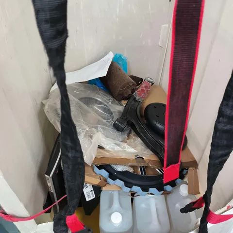 CAGE OF APPROXIMATELY 8 ASSORTED ITEMS INCLUDING STRONGHOLD HAND SANITIZER 5L AND VIEWSONIC MONITOR