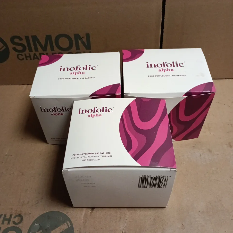 3 X INOFOLIC ALPHA FOOD SUPPLEMENT 60 SACHETS