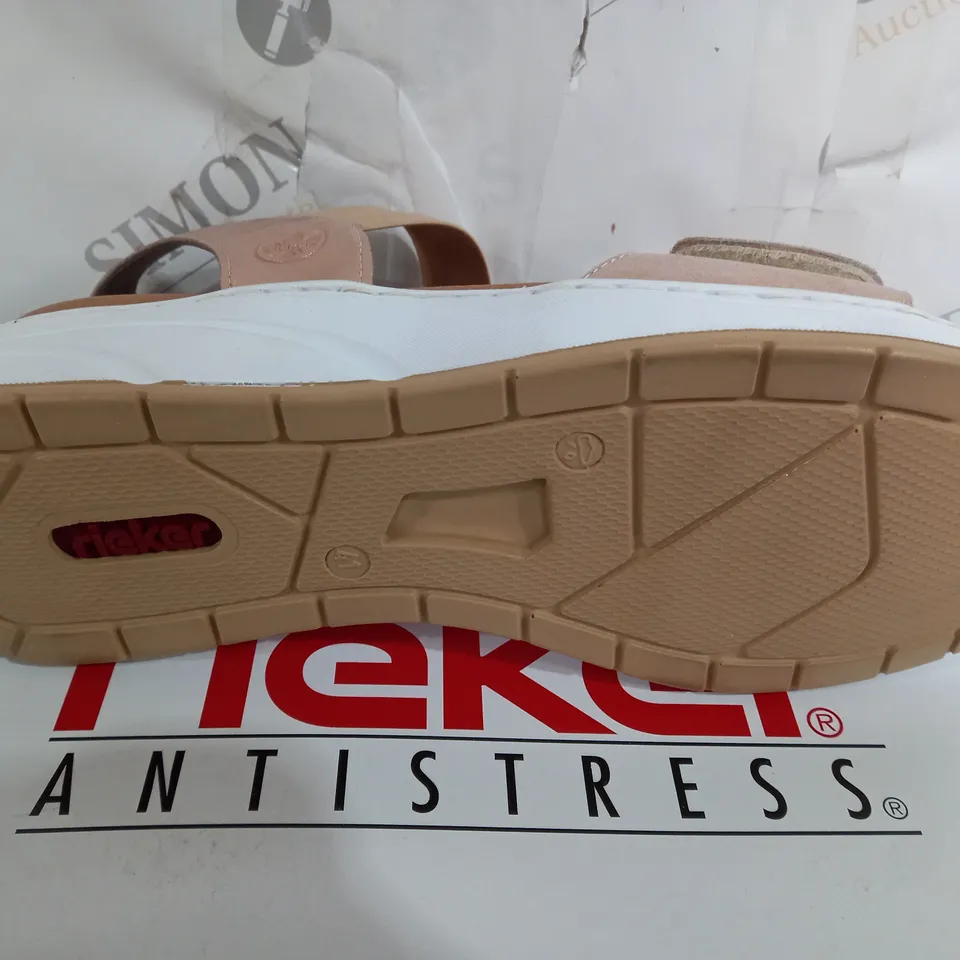 BOXED PAIR OF RIEKER SANDALS IN PINK SIZE 7