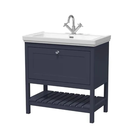 BOXED HUDSON REED BEXLEY INDIGO BLUE VANITY UNIT 800mm // UNIT ONLY, NO BASIN