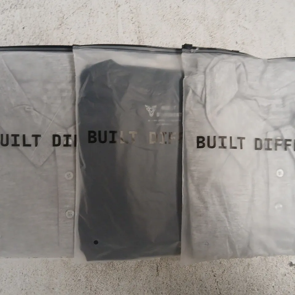 SET OF APPROXIMATELY 10 ASSORTED BUILT DIFFERENT T-SHIRTS/SHIRTS IN VARIOUS COLOURS AND SIZES