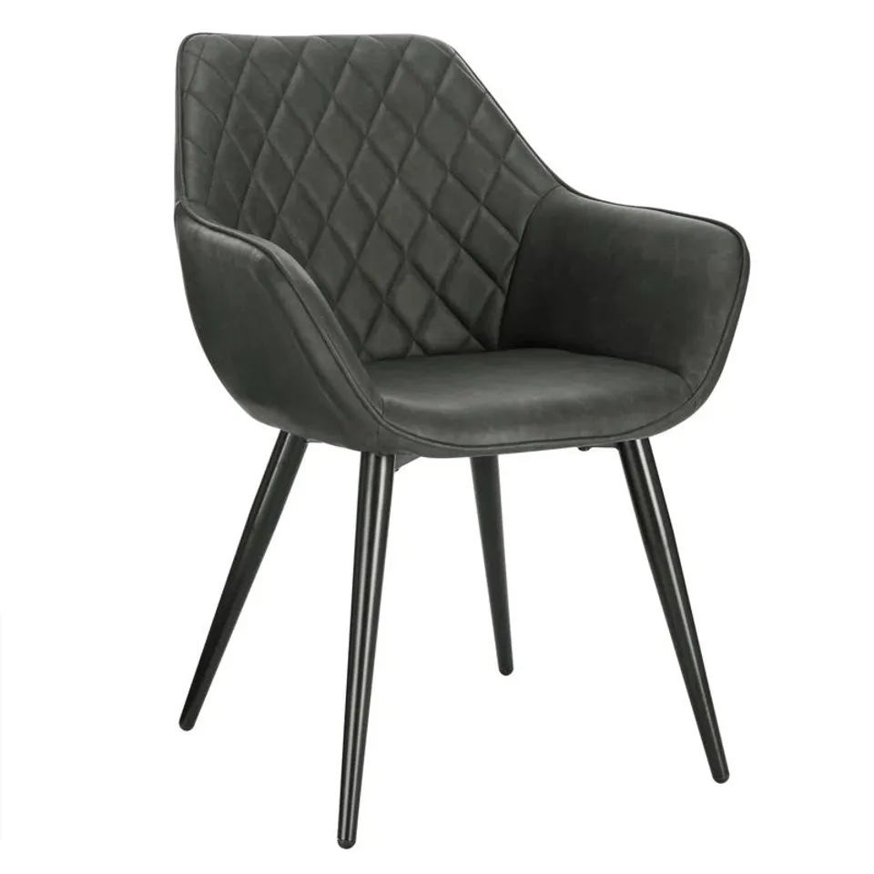 BOXED WETUMKA FAUX LEATHER DINING CHAIR - ANTHRACITE (1 BOX)