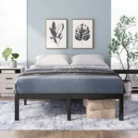 BOXED NIEMAH MODERN METAL PLATFORM BED WITH HEAVY DUTY STEEL SLAT SUPPORT - KING SIZE (1 BOX)