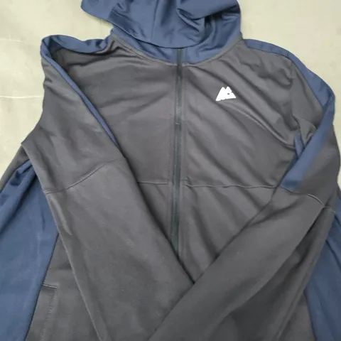 MONTIREX LONG SLEEVE ZIP-UP HOODED TOP IN NAVY/BLACK SIZE XL