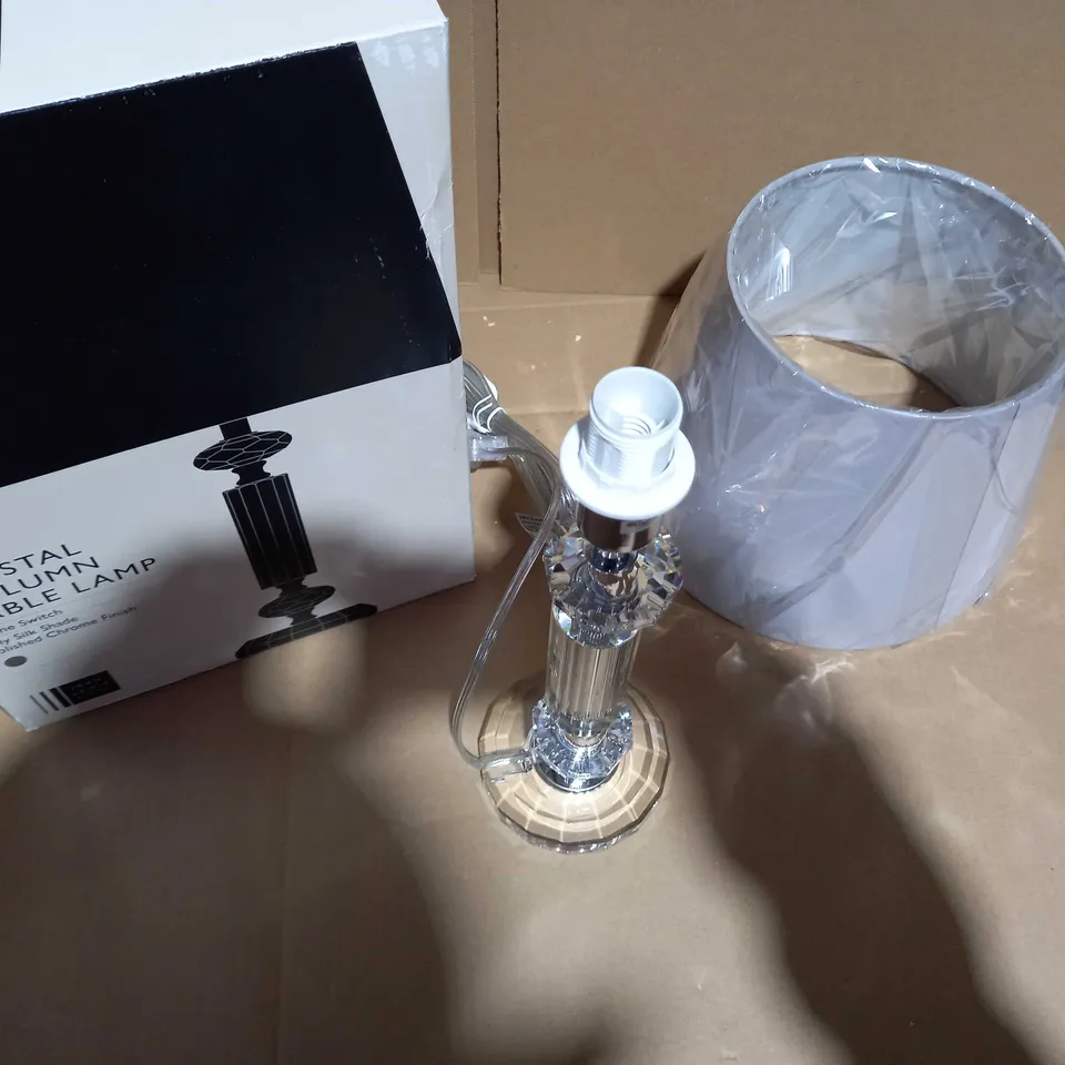 BOXED JOHN LEWIS CRYSTAL COLUMN TABLE LAMP