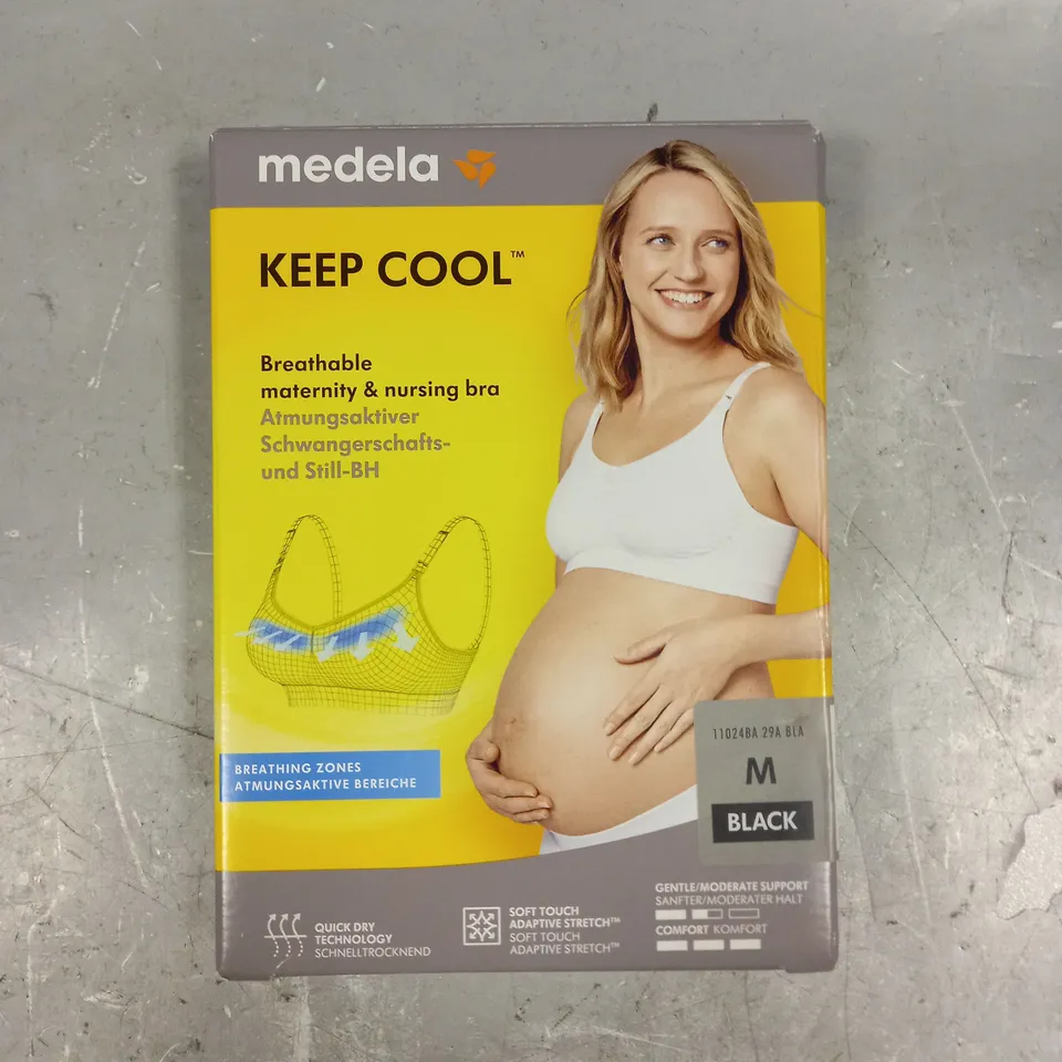 MEDELA KEEP COOL BLACK MATERNITY & NURSING BRA - M RRP £21.99