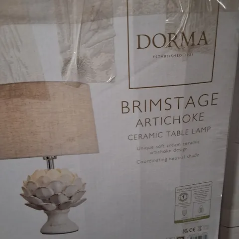BOXED DORMA BRIMSTAGE ARTICHOKE CERAMIC TABLE LAMP