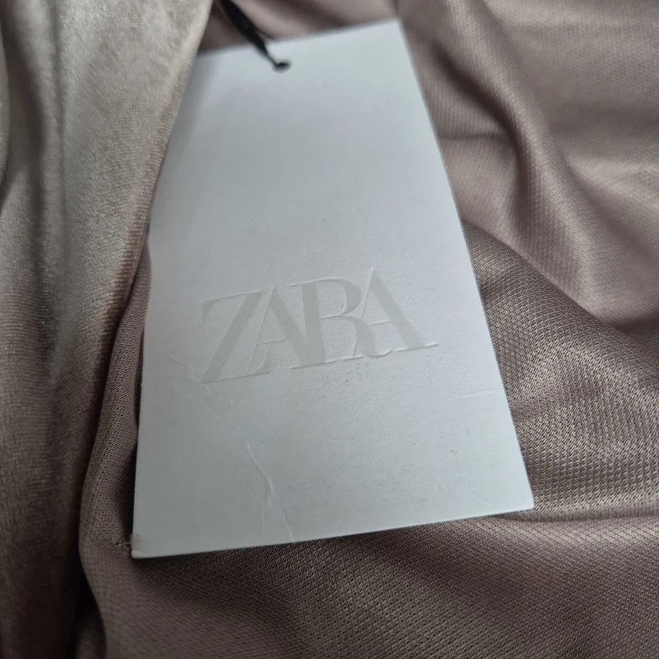ZARA SATIN WRAP GARMENT – BROWN, SIZE XL