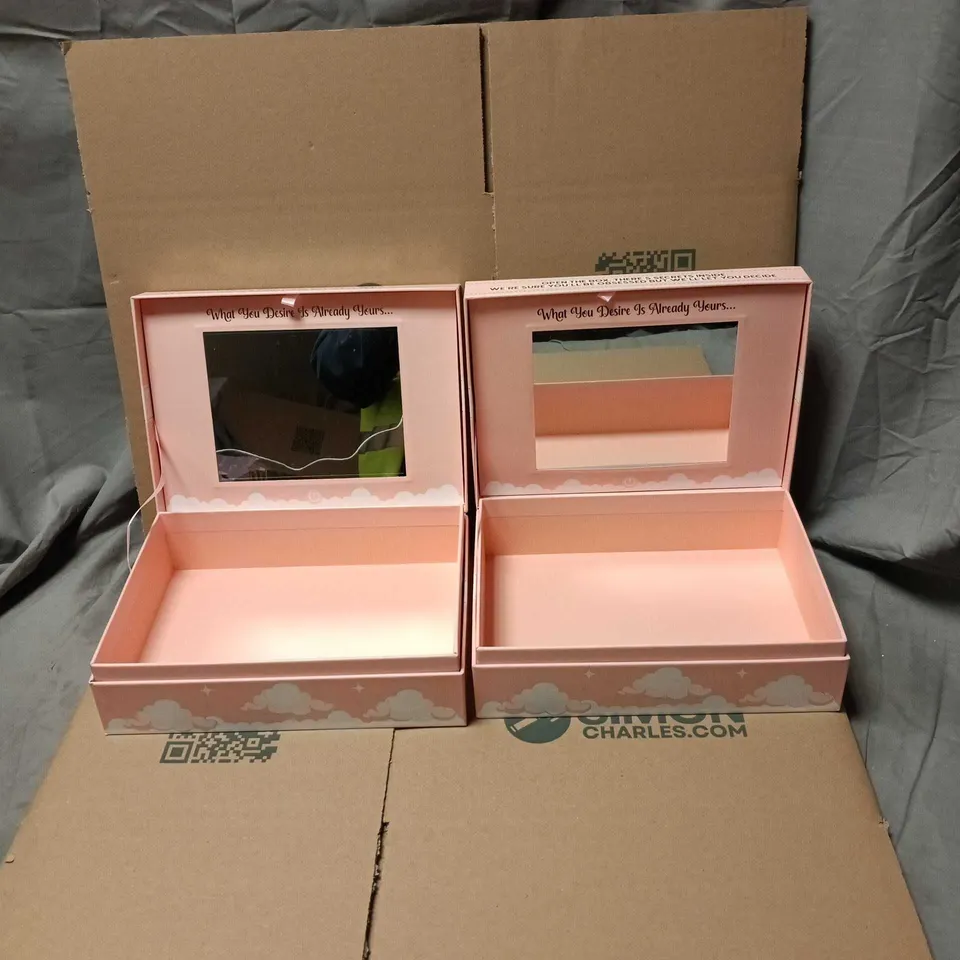 PLOUISE 3 EMPTY BEAUTY BOXES TO INCLUDE 2 X FULFILLING DREAMS BEAUTY BOX WITH MIRROR (STORAGE)