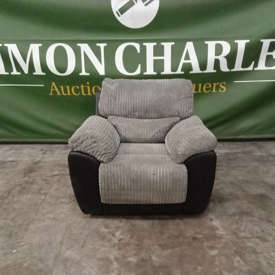 SIENNA FABRIC/FAUX LEATHER RECLINER ARMCHAIR RRP £549