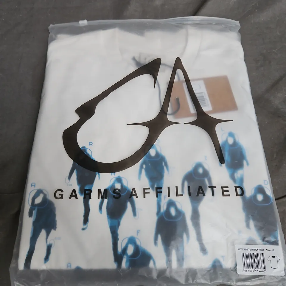SURVEILLANCE T-SHIRT FRONT PRINT - GARMS AFFILIATED, SIZE M