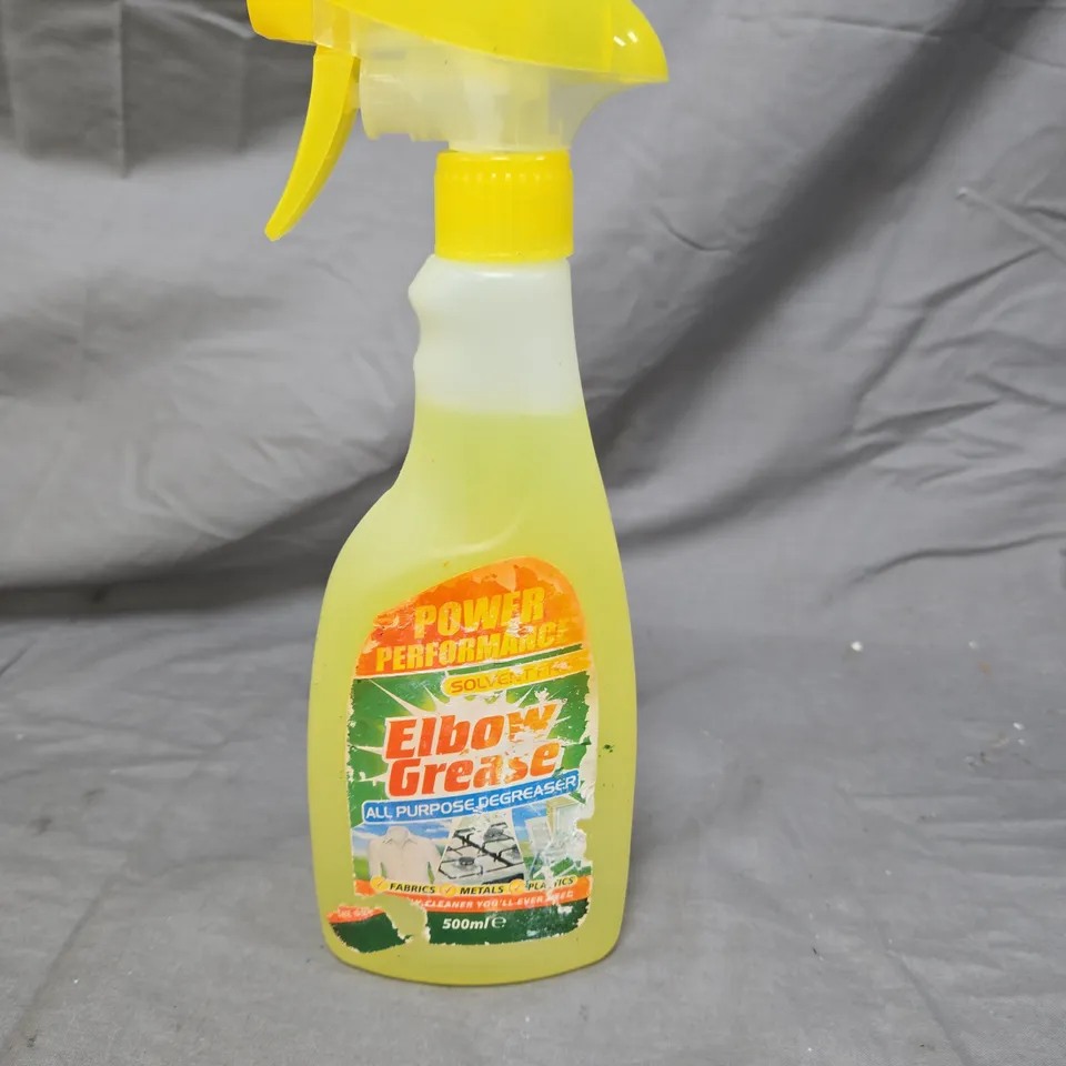 LOT OF APPROXIMATELY 10 SPRAY BOTTLES OF ELBOW GREASE MULTIPURPOSE DEGREASER - 500ML PER BOTTLE