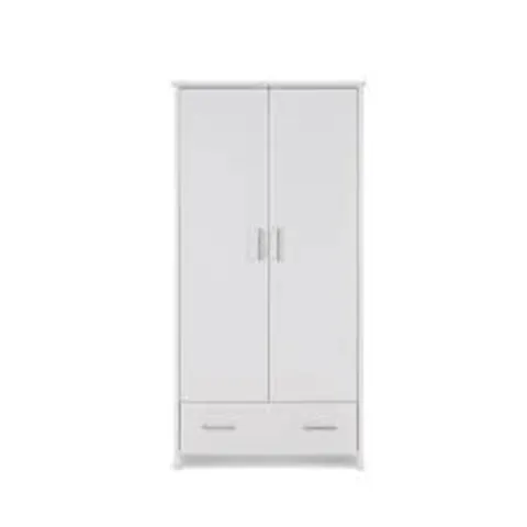 BOXED NIKA WHITE WASH 2 DOOR WARDROBE (3 BOXES)