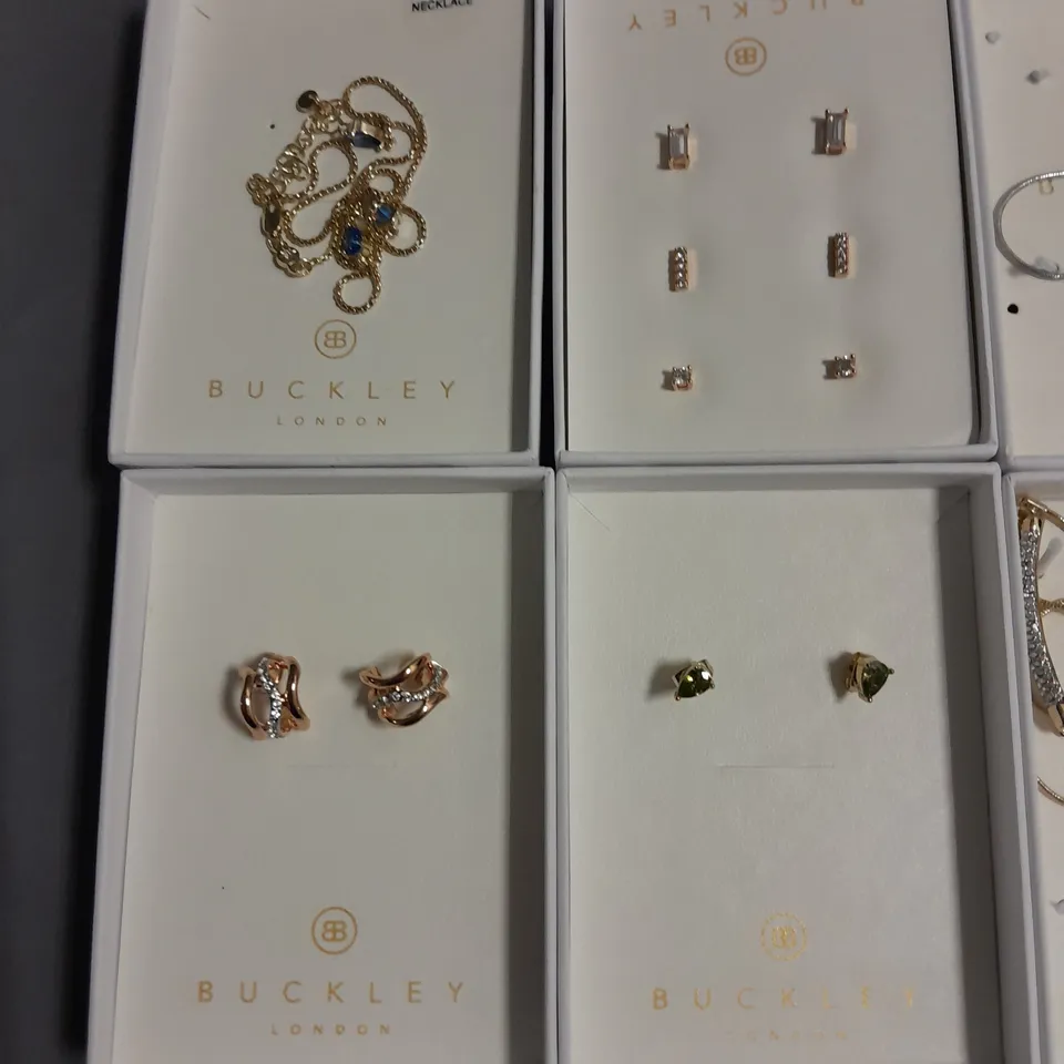 LOT OF 8 ASSORTED BOXED BUCKLEY LONDON JEWELLERY ITEMS