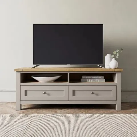 BOXED OLNEY TV UNIT FOR TVS UP TO 55" - STONE (1 BOX)