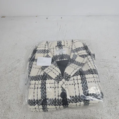 HELENE BERMAN LONDON COAT – BLACK & WHITE PLAID, UK SIZE 12