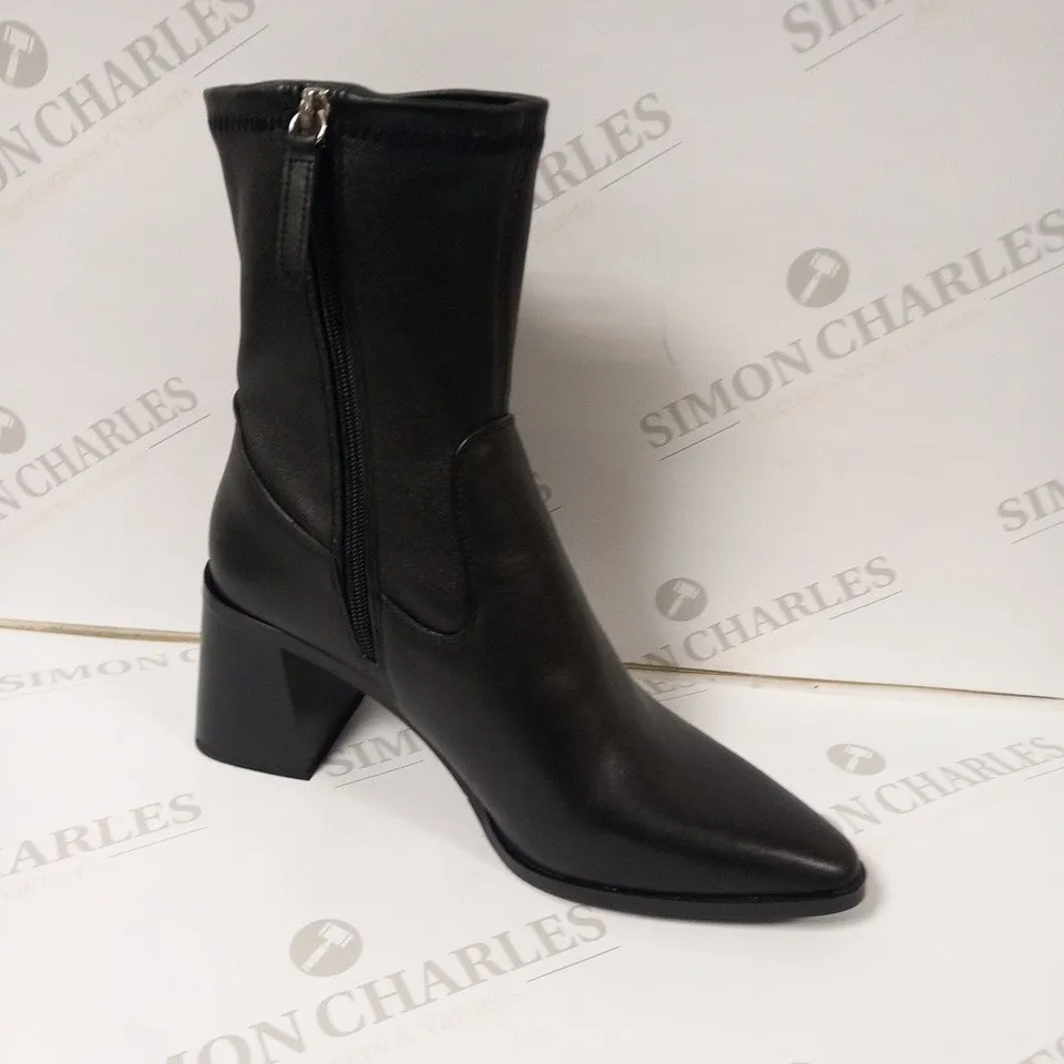 BOXED ZARA BLACK NOIR BOTIN TACON PUNTA STRETCH SIZE 8