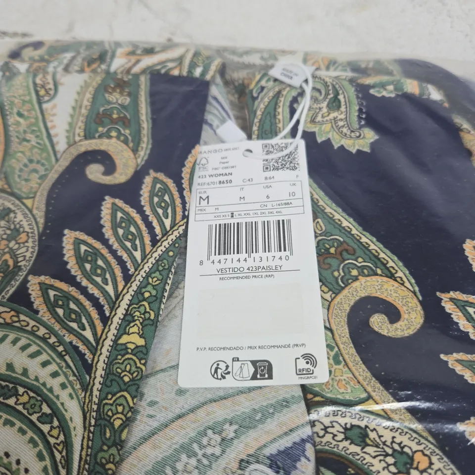 MANGO VESTIDO 423 PAISLEY DRESS UK 10 TAGGED BAGGED